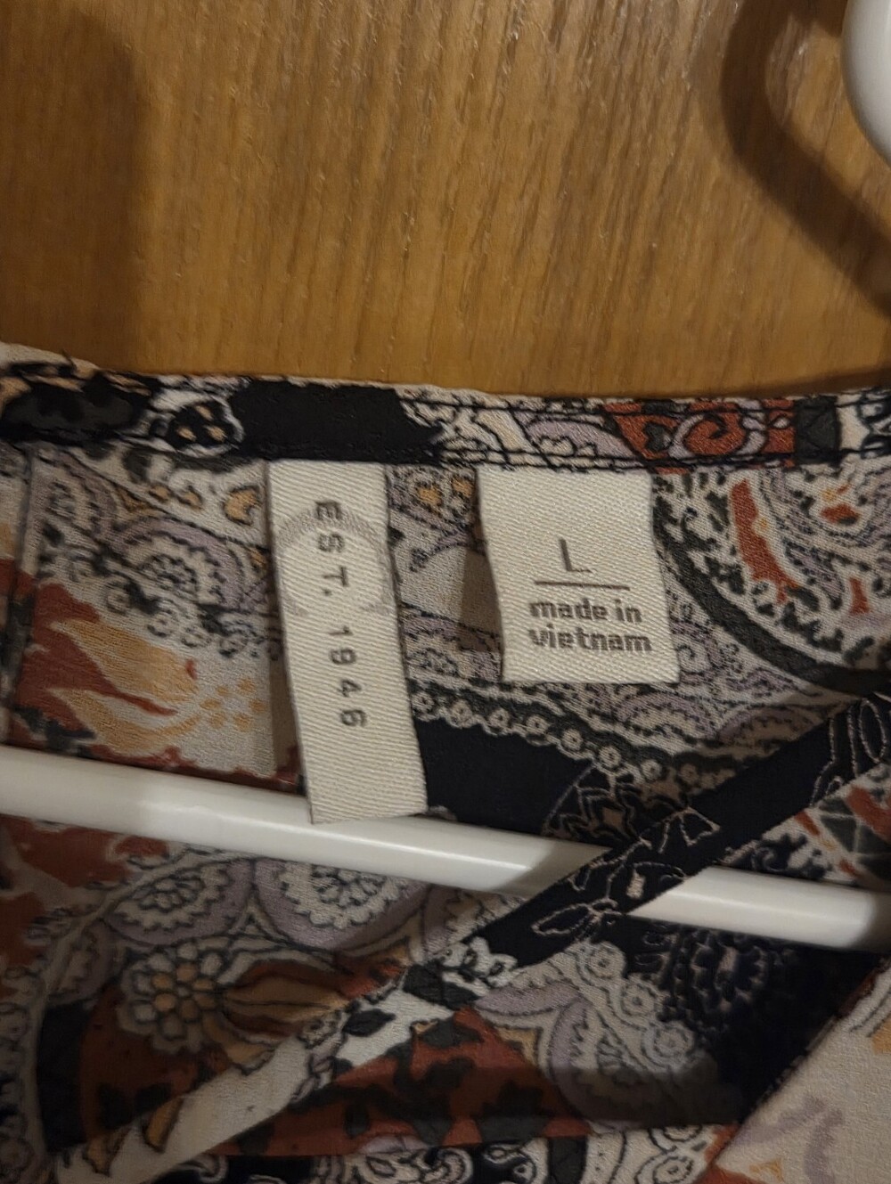 Paisley Print Bell-Sleeve Blouse - Black & Rust - Picture 3 of 6